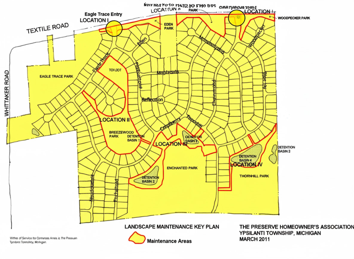 The Preserve HOA Landscape Maintenance Key Plan